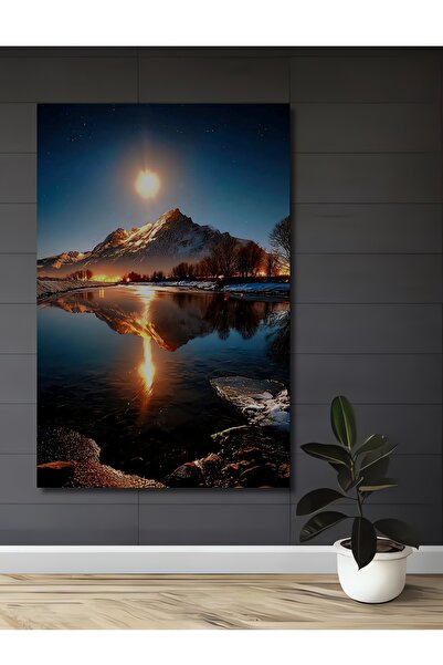 Teona Ahşap Tablou decorativ din lemn cu aspect de pictură în ulei, cu reflex...