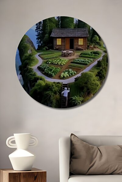 Teona Ahşap Pictură decorativă din lemn cu aspect de ulei de ferme, pentru te...