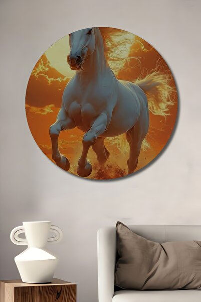 Teona Ahşap Pictură decorativă rotundă de perete, cu aspect de lemn, inspirat...