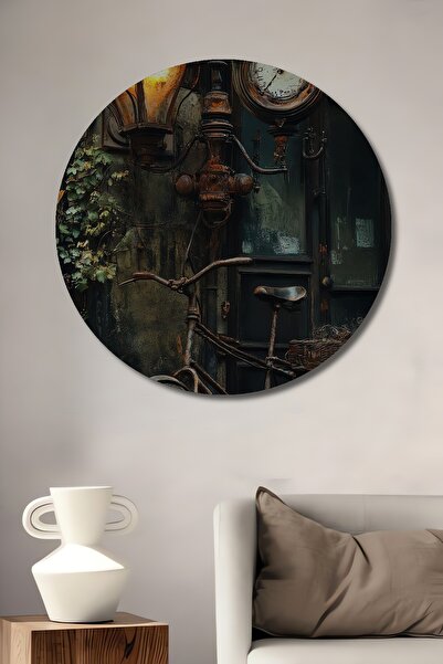 Teona Ahşap Lampă stradală antică pentru biciclete, pictură în ulei, aspect d...