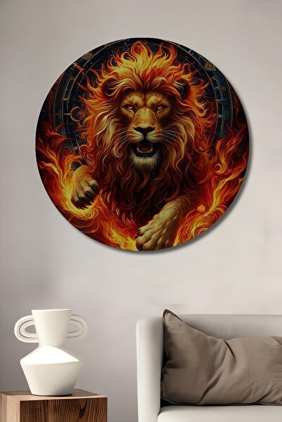 Teona Ahşap Pictură decorativă rotundă de perete, cu aspect de artă modernă, ...