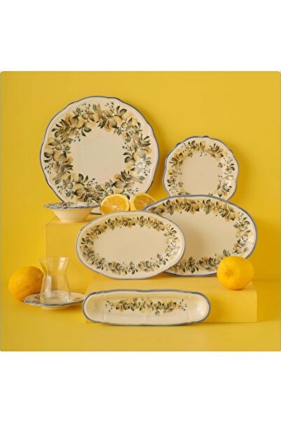 Bella Maison Limone Stoneware 26 Parça 6 Kişilik Kahvaltı Takımı Sarı