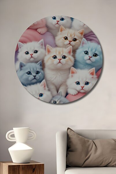 Teona Ahşap Χαριτωμένα γατάκια με εφέ παστέλ, ξύλινη διακοσμητική ζωγραφική, ...