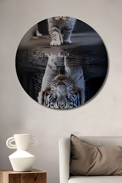 Teona Ahşap Lion Tiger Transformation Oil Painting Look Like Wood Διακοσμητικ...