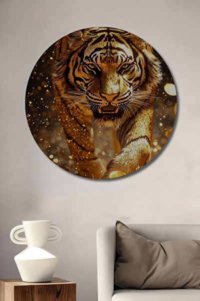 Teona Ahşap Pictură decorativă pe lemn cu aspect de pictură în ulei, cu tigru...