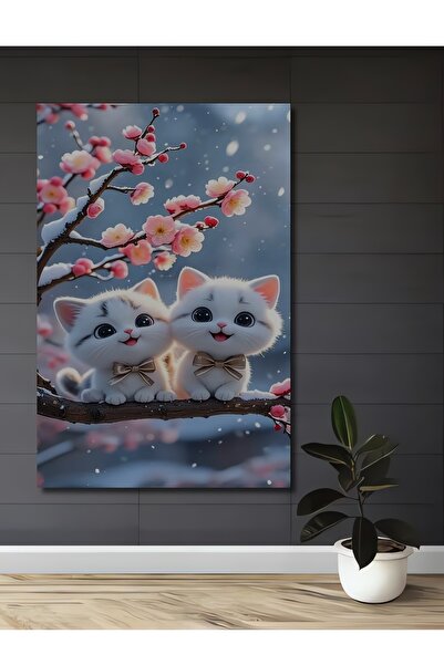 Teona Ahşap Βαμβάκι Γάτες για την αγάπη της γάτας: Ξύλινος πίνακας με ελαιογρ...