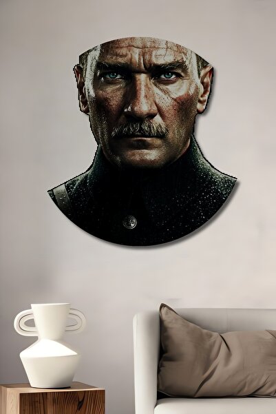 Teona Ahşap Μουστάφα Κεμάλ Ατατούρκ Ελαιογραφία με εφέ αφηρημένης τέχνης, Στρ...