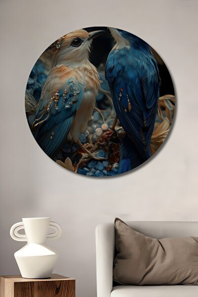 Teona Ahşap Păsări coroanate grandioase, pictură decorativă din lemn cu aspec...