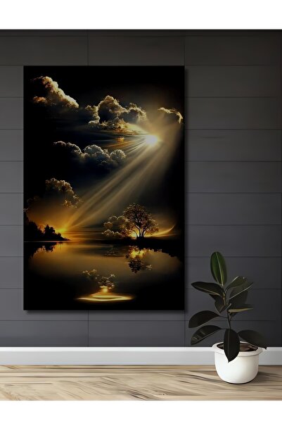 Teona Ahşap Pictură decorativă din lemn cu aspect de artă în ulei, cu lumini ...