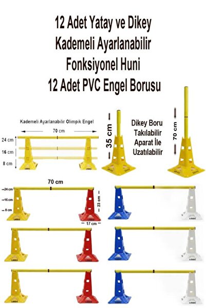 Liggo Profesyonel Olimpik Fonksiyonel Antrenman Seti Huni Çanak Çember Merdiven Antrenman Eğitim Set