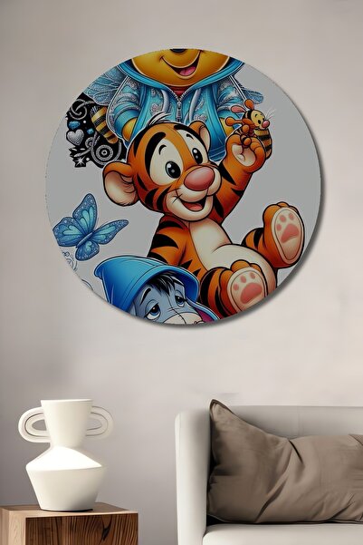 Teona Ahşap Γουίνι το Αρκουδάκι, Τίγρης, Ίιορ, Ξύλινη ζωγραφική με εφέ ελαιογ...