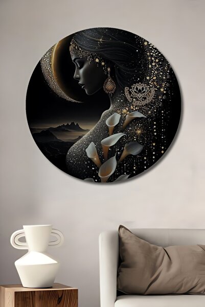 Teona Ahşap Tablou decorativ din lemn cu aspect de pictură în ulei, cu coroan...