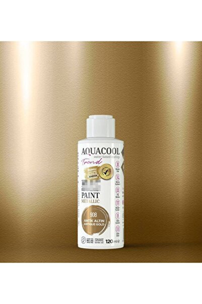 Aquacool Trend 120 ml akrilik boya kendiliğinden vernikli Antik Altın