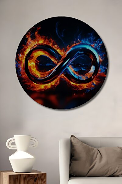 Teona Ahşap Pictură decorativă din lemn cu imprimare artistică Infinitul Focu...