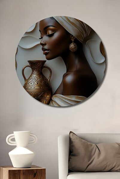 Teona Ahşap Διακοσμητικός ξύλινος πίνακας τοίχου με χρυσές λεπτομέρειες, εμφά...