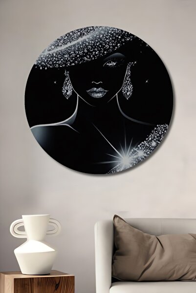 Teona Ahşap Pictură decorativă rotundă de perete din lemn, cu artă abstractă,...