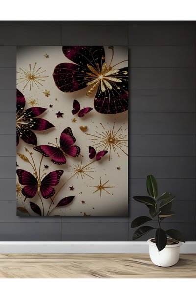 Teona Ahşap Μαγικές πεταλούδες και χρυσό λαμπερό ξύλινο διακοσμητικό τραπέζι