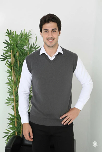 IVORA WEAR Men's V-Neck Sleeveless Sweater Knitwear Pullover Soft Textured Co...