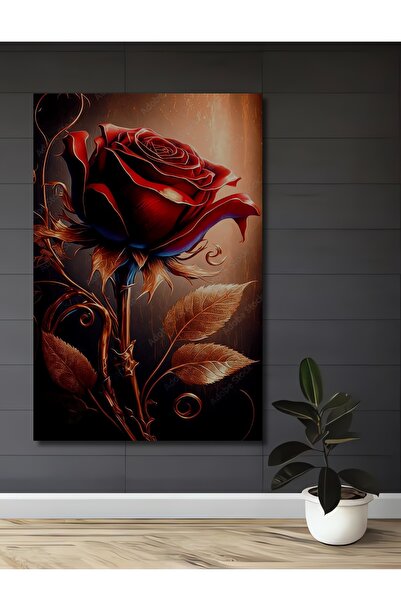 Teona Ahşap Tablou decorativ din lemn cu aspect de pictură în ulei cu trandaf...