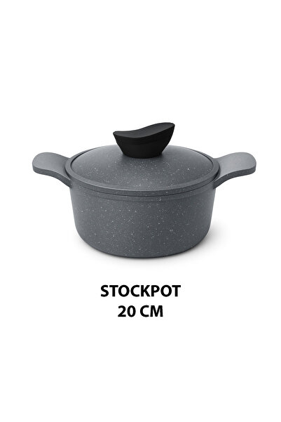 Jewel 20cm Nonstick Stockpot – Dark Grey Marble Granite Coating, Home & Famil...
