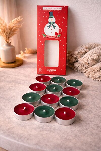 Ada candle Dekoratif Yılbaşı Özel Tasarım 10'lu Üst Kalite Tealight Mum Hediy...