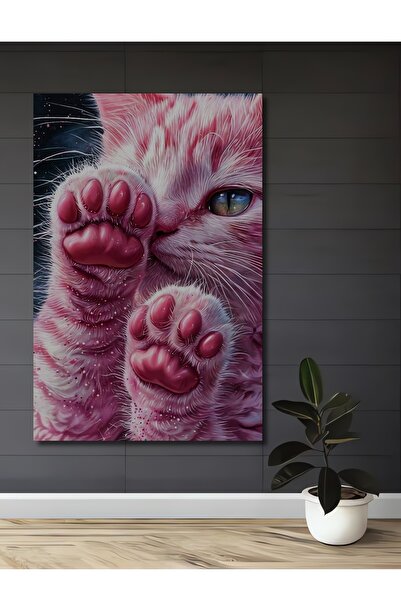 Teona Ahşap Ξύλινο διακοσμητικό τραπέζι με ελαιογραφία σε στυλ ροζ ποδιών γάτας