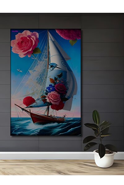 Teona Ahşap Магическа ветроходна лодка в акварелен стил Декоративна дървена к...