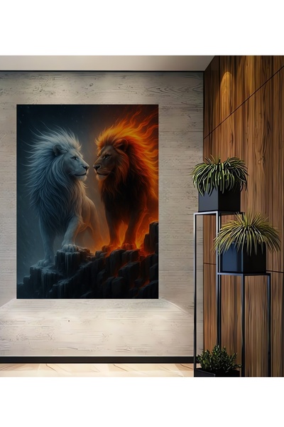 Teona Ahşap Leii de foc și gheață, artă modernă, pictură decorativă din lemn ...