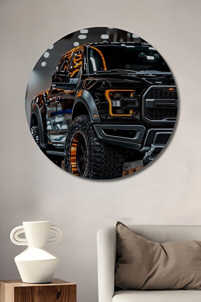 Teona Ahşap Ξύλινο διακοσμητικό τραπέζι Ford Raptor σε μαύρο πορτοκαλί λαμπερ...