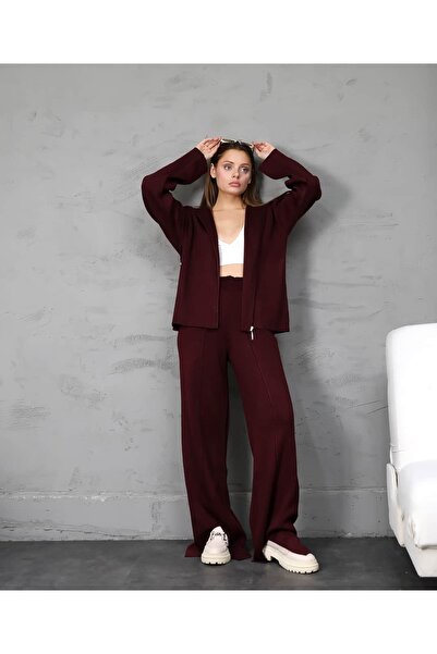 REDMİNA fashion Sporty Cut Hooded Knitwear Set