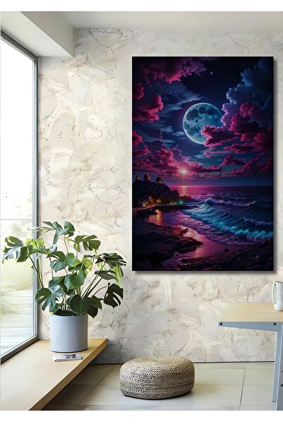 Teona Ahşap Masă decorativă din lemn cu aspect de pictură în ulei, inspirată ...