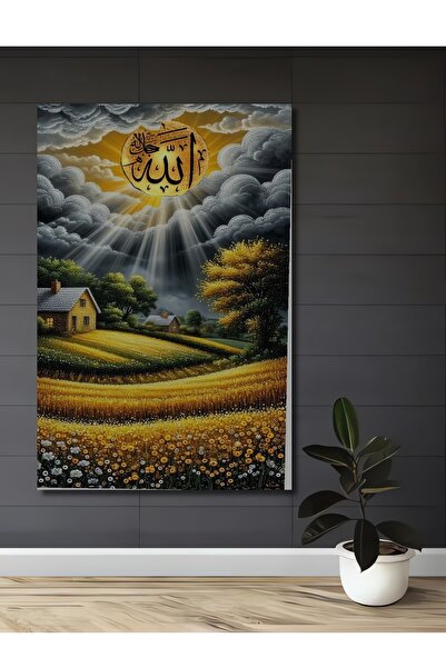 Teona Ahşap Pictură decorativă din lemn cu peisaj în stil pictură în ulei, cu...