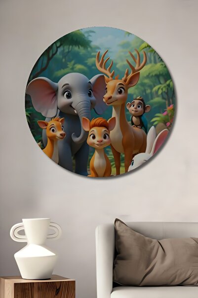 Teona Ahşap Tablou decorativ din lemn cu aspect de acuarelă suprarealistă Reg...