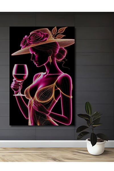 Teona Ahşap Γυναικεία κομψότητα, νέον ακουαρέλα, εμφάνιση μοντέρνας τέχνης, ξ...