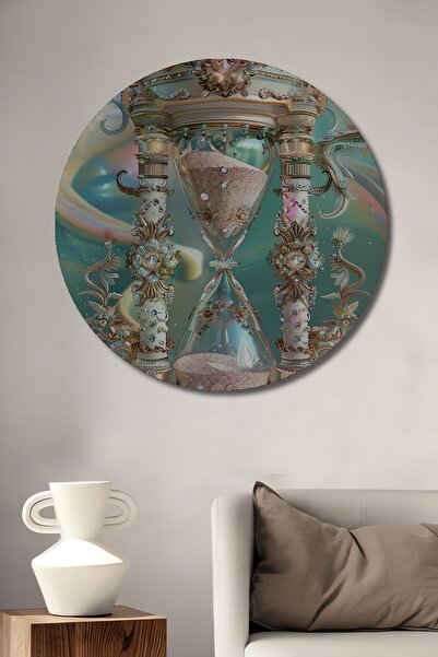 Teona Ahşap Pictură decorativă din lemn cu aspect de clepsidră de poveste, pi...