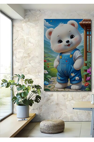 Teona Ahşap Ursuleț drăguț imprimare digitală Tablou decorativ din lemn cu as...