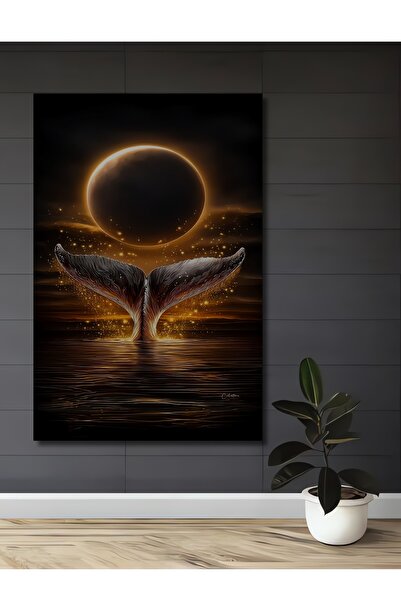 Teona Ahşap Διακοσμητικό ξύλινο τραπέζι με εμφάνιση ελαιογραφίας με ουρά φάλα...