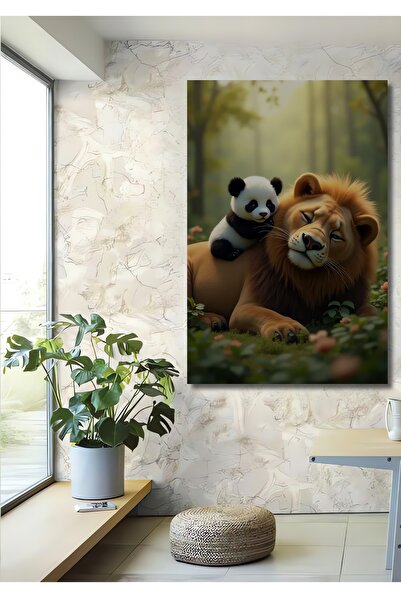 Teona Ahşap Ξύλινο διακοσμητικό τραπέζι με ελαιογραφία με θέμα την Φιλία του ...