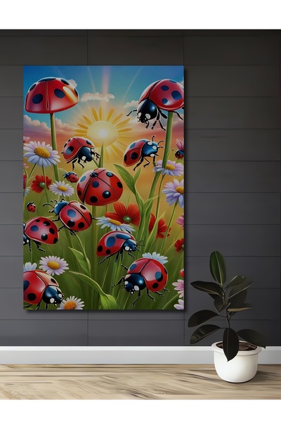 Teona Ahşap Ξύλινο διακοσμητικό τραπέζι με ελαιογραφία με πεταλούδες της άνοι...