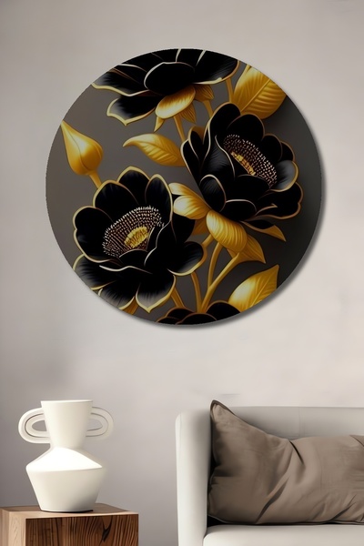 Teona Ahşap Tablou decorativ din lemn cu aspect de pictură în ulei, cu flori ...