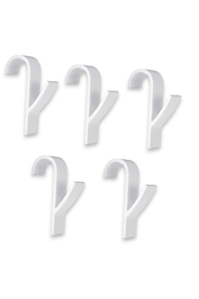 OEM Bathroom organizer set with 5 white supports, for radiator, shower, clothes, dressing