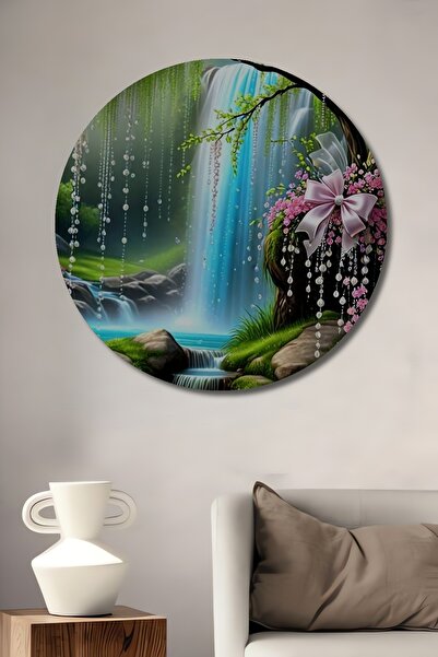 Teona Ahşap Peisaj de cascadă de vis, aspect de pictură în ulei, tablou decor...