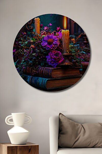 Teona Ahşap Cărți misterioase și lumina lumânărilor, pictură decorativă pe le...