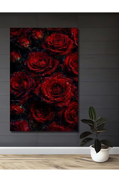 Teona Ahşap Tablou decorativ din lemn cu aspect de pictură în ulei cu trandaf...