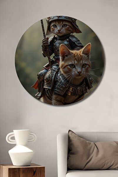 Teona Ahşap Γελοιογραφία με ελαιογραφία με εμφάνιση ξύλου, με θέμα τις γάτες ...