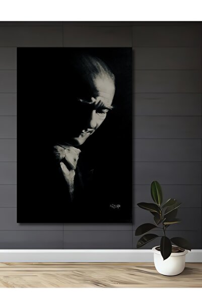 Teona Ahşap Ξύλινο διακοσμητικό τραπέζι με εμφάνιση μαύρου στυλό Ατατούρκ