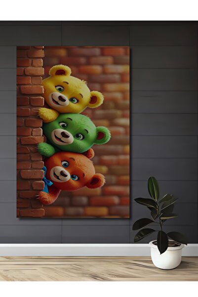 Teona Ahşap Urși drăguți cu imprimeu Tablou decorativ din lemn