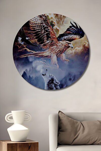 Teona Ahşap Орел и вълча глутница Маслена живопис - стил Дървена декоративна ...