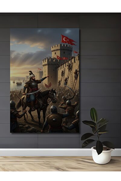 Teona Ahşap Ξύλινο διακοσμητικό τραπέζι με ελαιογραφία σε στυλ του Φατίχ Σουλ...