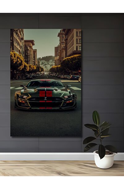 Teona Ahşap Pictură decorativă din lemn cu aspect de vopsea în ulei Mustang S...